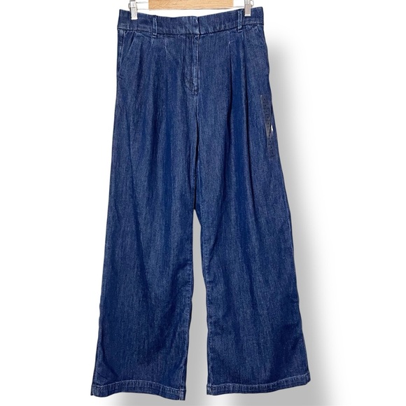 American Eagle NWT Wide Leg Trouser Jeans 4 27 denim pants high rise dark wash - Picture 1 of 13